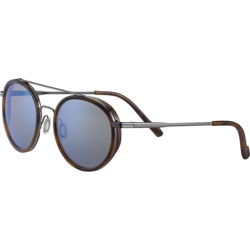 GEARY , Brown Buffalo Acetate with Shiny Gunmetal Metal-Mineral Polarized 555nm Blue Cat 2 to 3, hi-res image number null